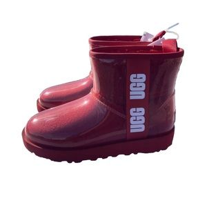 Women's UGG Classic Clear Mini Samba Red Boots- size 7 - # 1113190